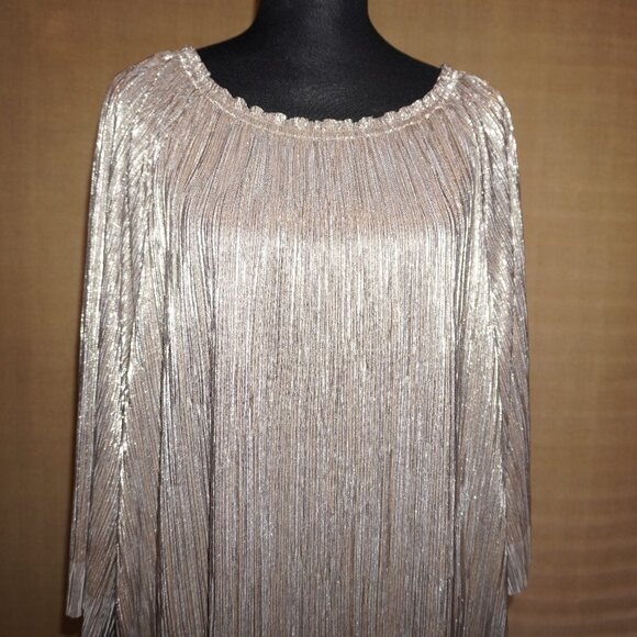 Ruby Rd. 1X Gold/Silver On/Off the Shoulder Tunic Blouse - Picture 1 of 4